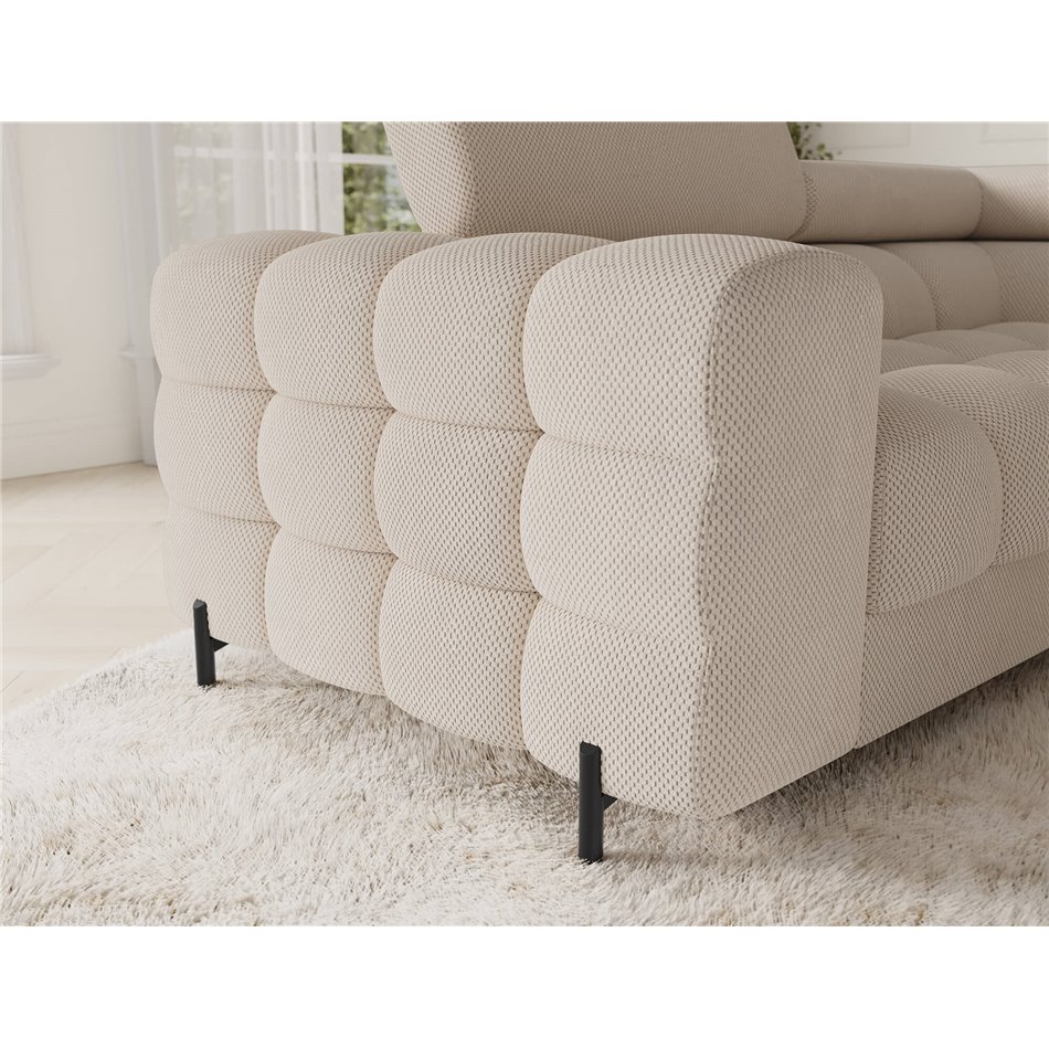 U-shaped sofa Efectory R, sleeping function, Calmora 18, beige, H93x346x205cm