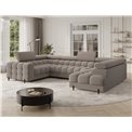 U-shaped sofa Efectory R, sleeping function, Sola 18, beige, H93x346x205cm