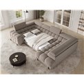 U-shaped sofa Efectory R, sleeping function, Sola 18, beige, H93x346x205cm