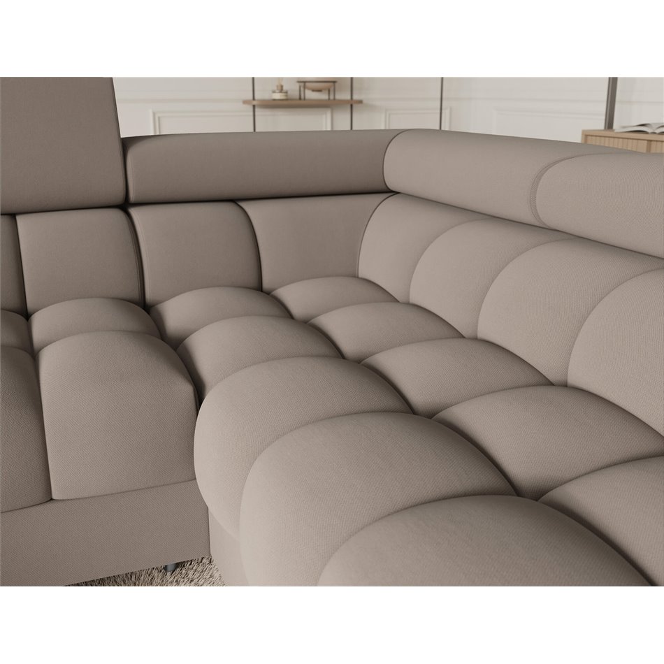 U-shaped sofa Efectory R, sleeping function, Sola 18, beige, H93x346x205cm