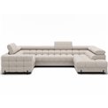 U-shaped sofa Efectory R, sleeping function, Baffix 20, beige, H93x346x205cm