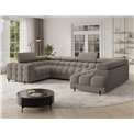 U-shaped sofa Efectory R, sleeping function, Royal 20, boucle, brown, H93x346x205cm
