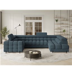 U-shaped sofa Efectory R, sleeping function, Jaffray 40, blue, H93x346x205cm