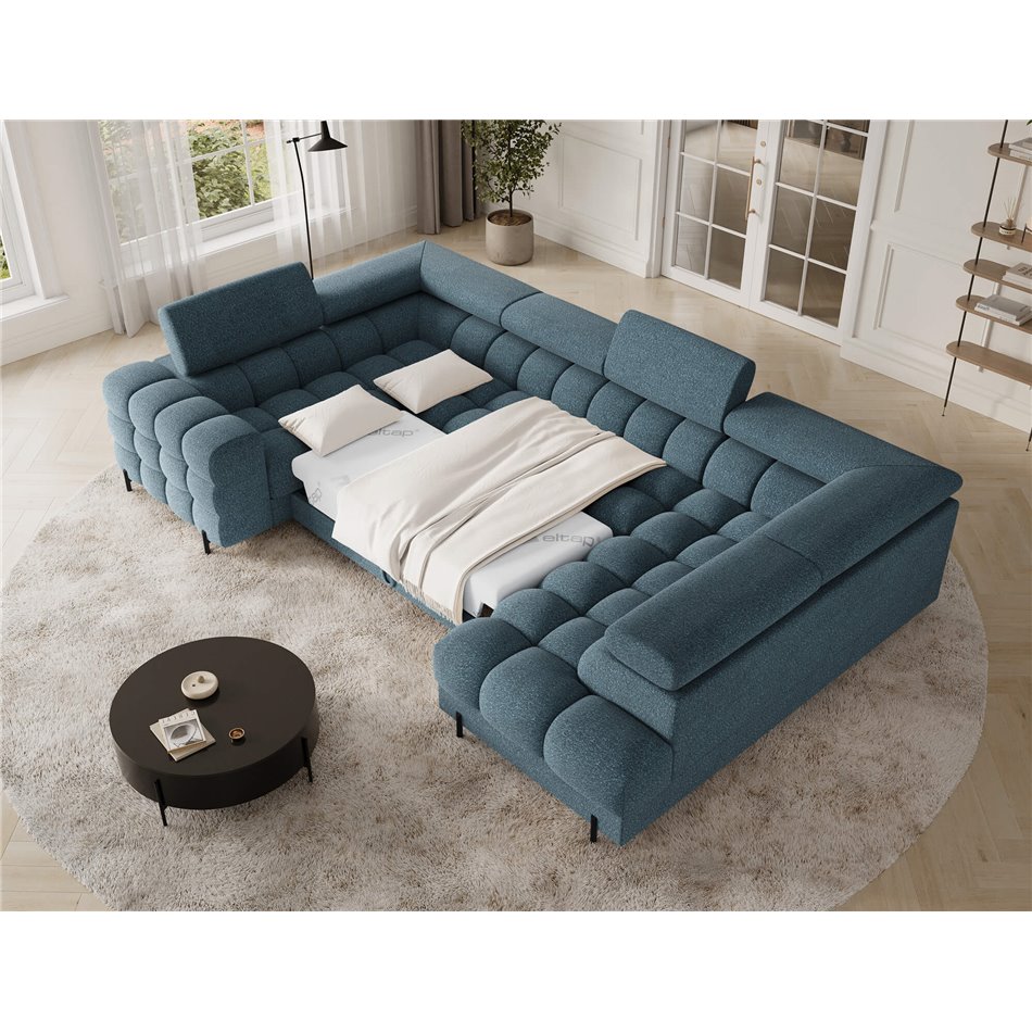U-shaped sofa Efectory R, sleeping function, Jaffray 40, blue, H93x346x205cm