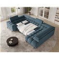 U-shaped sofa Efectory R, sleeping function, Jaffray 40, blue, H93x346x205cm