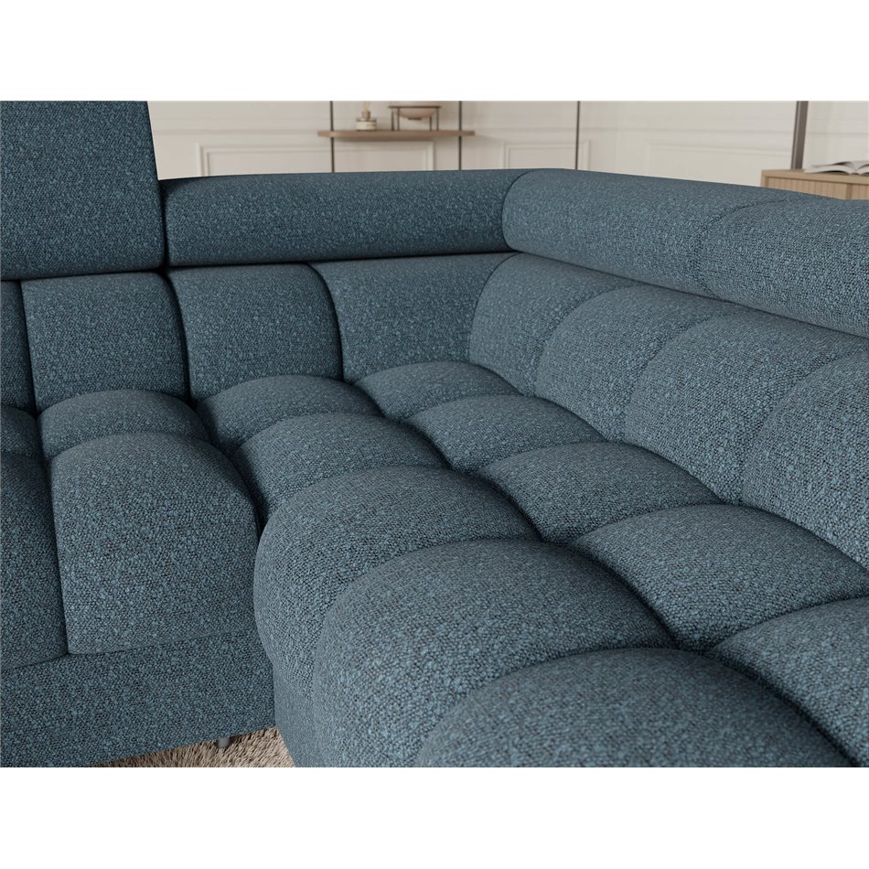 U-shaped sofa Efectory R, sleeping function, Jaffray 40, blue, H93x346x205cm