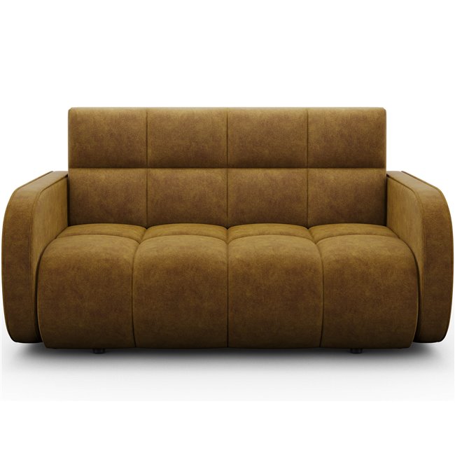 Диван-кровать Eldeverio 3-местный, раздвижной, Aura 45, бархат, желтый, H83x154x103cm
