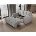 Sofa bed Eldeverio 3-seater, sleeping function, Poco 03, light grey, H83x154x103cm