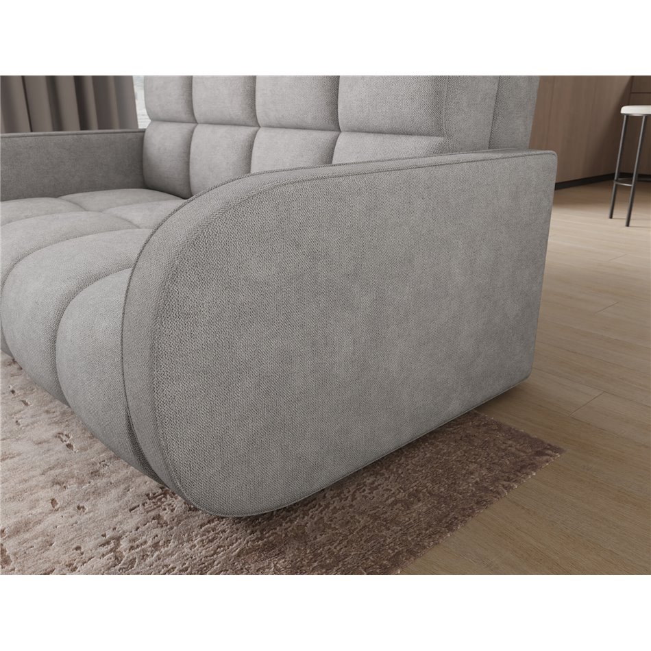 Sofa bed Eldeverio 3-seater, sleeping function, Poco 03, light grey, H83x154x103cm