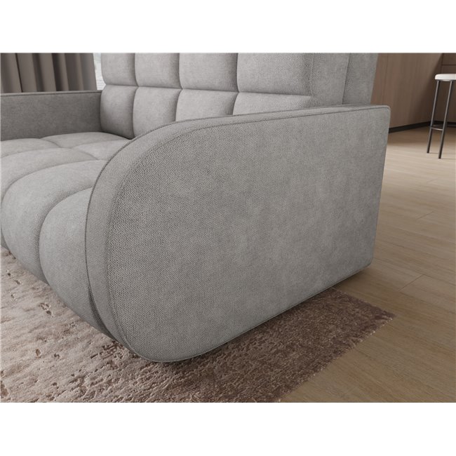 Sofa bed Eldeverio 3-seater, sleeping function, Poco 03, light grey, H83x154x103cm