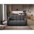 Sofa bed Eldeverio 3-seater, sleeping function, Poco 04, dark grey, H83x154x103cm