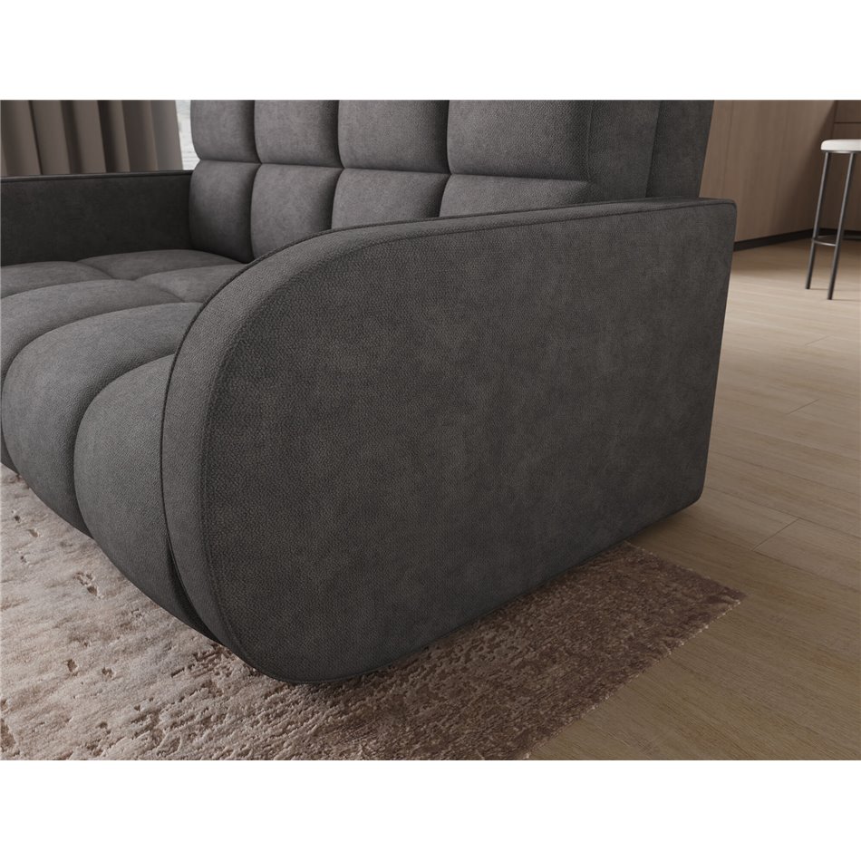 Sofa bed Eldeverio 3-seater, sleeping function, Poco 04, dark grey, H83x154x103cm
