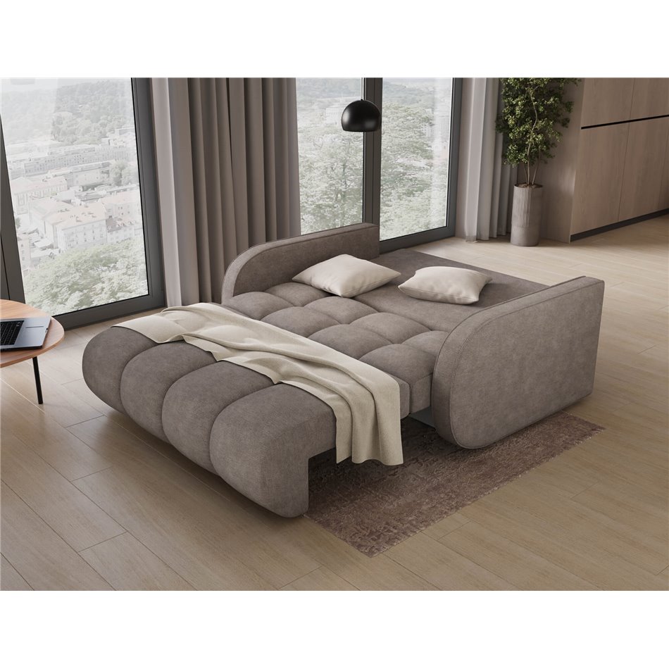 Sofa bed Eldeverio 3-seater, sleeping function, Poco 07, beige, H83x154x103cm
