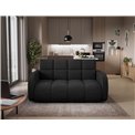 Sofa bed Eldeverio 3-seater, sleeping function, Poco 10, black, H83x154x103cm