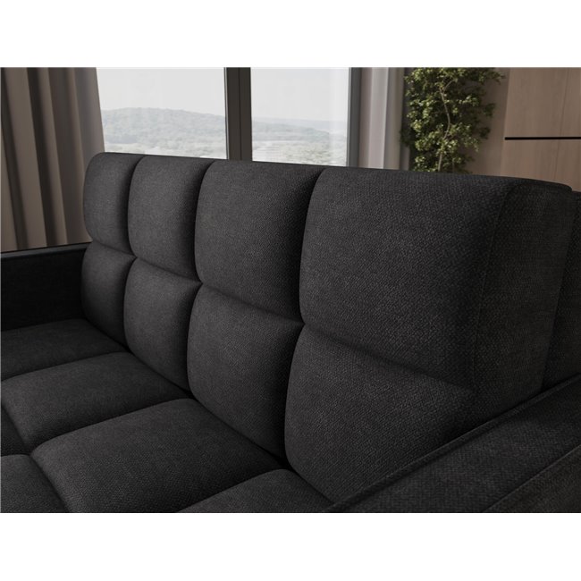 Sofa bed Eldeverio 3-seater, sleeping function, Poco 10, black, H83x154x103cm
