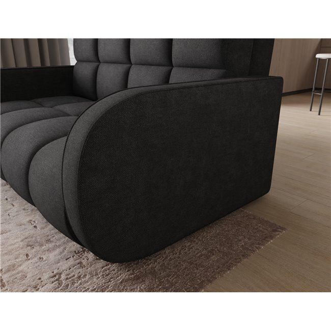 Sofa bed Eldeverio 3-seater, sleeping function, Poco 10, black, H83x154x103cm