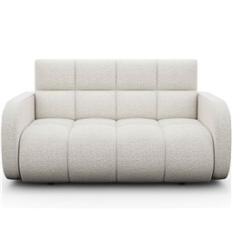 Sofa bed Eldeverio 3-seater, sleeping function, Royal 01, boucle, white, H83x154x103cm