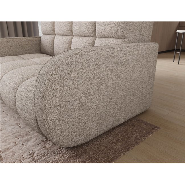 Диван-кровать Eldeverio 3-местный, раздвижной, Royal 18, букле, бежевый, H83x154x103cm