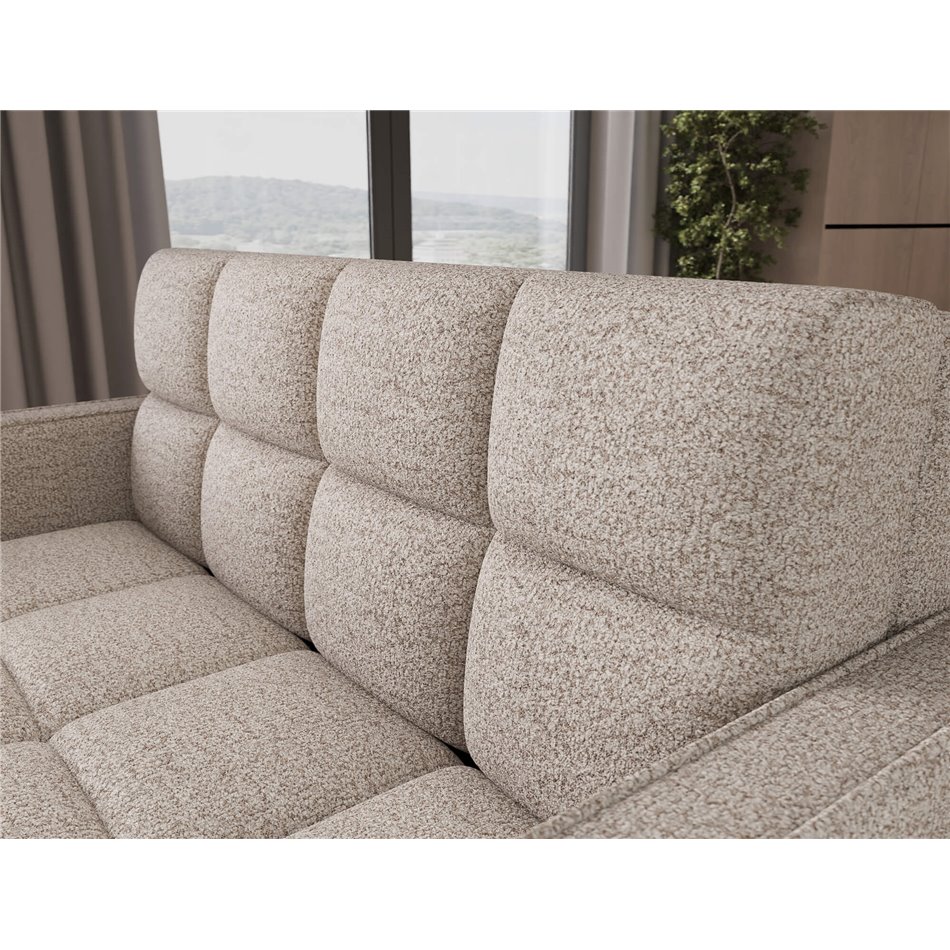 Диван-кровать Eldeverio 3-местный, раздвижной, Royal 18, букле, бежевый, H83x154x103cm