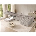 U-shaped sofa Elferaria L, sleeping function, Royal 18, boucle, beige, H93x358x202cm
