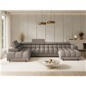 U-shaped sofa Elferaria L, sleeping function, Royal 20, boucle, dark beige, H93x358x202cm