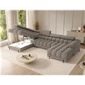 U-shaped sofa Elferaria L, sleeping function, Royal 20, boucle, dark beige, H93x358x202cm