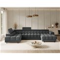 U-shaped sofa Elferaria L, sleeping function, Sola 06, dark grey, H93x358x202cm