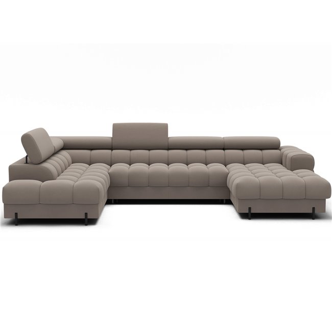 U-shaped sofa Elferaria L, sleeping function, Sola 18, beige, H93x358x202cm