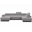 U-shaped sofa Elferaria R, sleeping function, Pellerito 03, grey, H93x358x202cm