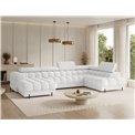 U-shaped sofa Elferaria R, sleeping function, Royal 01, boucle, white, H93x358x202cm