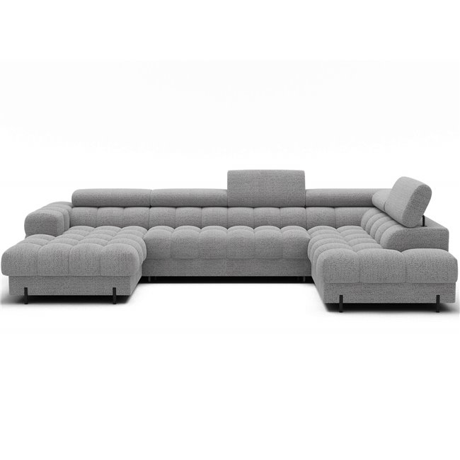U-shaped sofa Elferaria R, sleeping function, Royal 03, boucle, grey, H93x358x202cm
