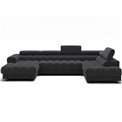 U-shaped sofa Elferaria R, sleeping function, Royal 05, boucle, dark grey, H93x358x202cm
