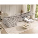 U-shaped sofa Elferaria R, sleeping function, Royal 18, boucle, beige, H93x358x202cm