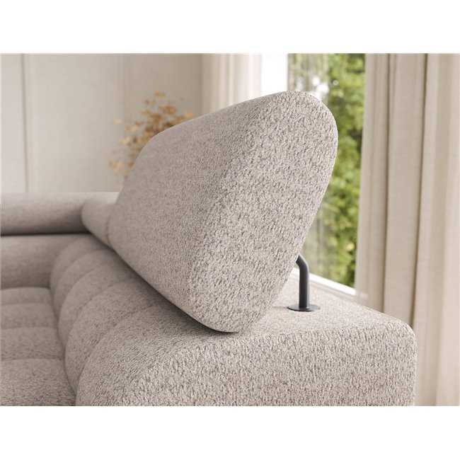 U-shaped sofa Elferaria R, sleeping function, Royal 18, boucle, beige, H93x358x202cm