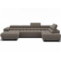 U-shaped sofa Elferaria R, sleeping function, Royal 20, boucle, dark beige, H93x358x202cm