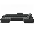 U-shaped sofa Elferaria R, sleeping function, Sola 06, dark grey, H93x358x202cm
