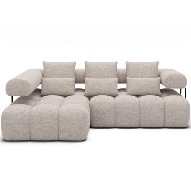 Угловой диван Elevvi L, раздвижной, Bazalt 18, бежевый, H102x260x184cm