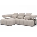 Угловой диван Elevvi L, раздвижной, Bazalt 18, бежевый, H102x260x184cm