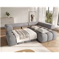 Угловой диван Elevvi R, раздвижной, Coralline 03, серый, H102x260x184cm