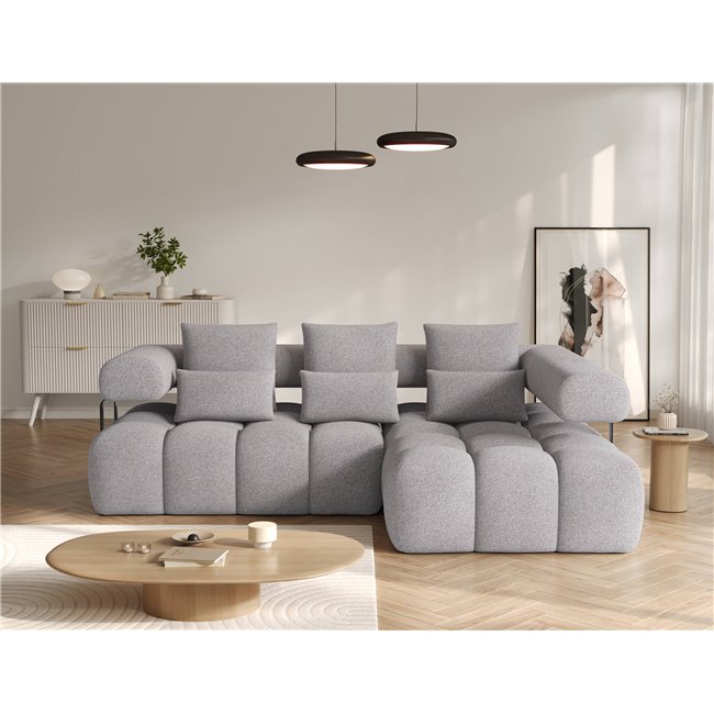 Угловой диван Elevvi R, раздвижной, Paolli 04, серый, H102x260x184cm