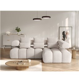 Corner sofa Elevvi R, sleeping function, Bazalt 18, grey, H102x260x184cm
