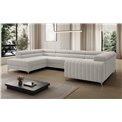 U-shaped sofa Eluis L, sleeping function, Royal 01, boucle, white, H92x347x202cm