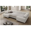 U-shaped sofa Eluis L, sleeping function, Royal 01, boucle, white, H92x347x202cm