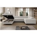 U-shaped sofa Eluis L, sleeping function, Royal 01, boucle, white, H92x347x202cm