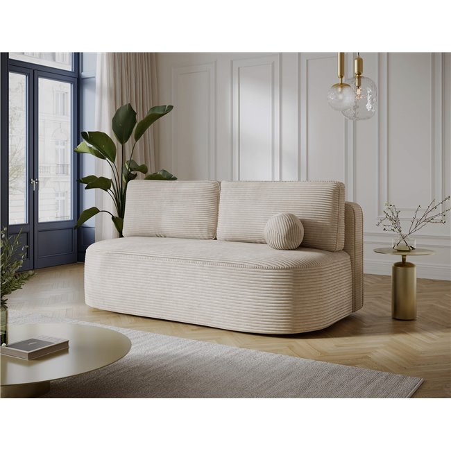 Sofa bed Eliana, sleeping function, Jarell 18, corduroy, beige, H93x193x96cm