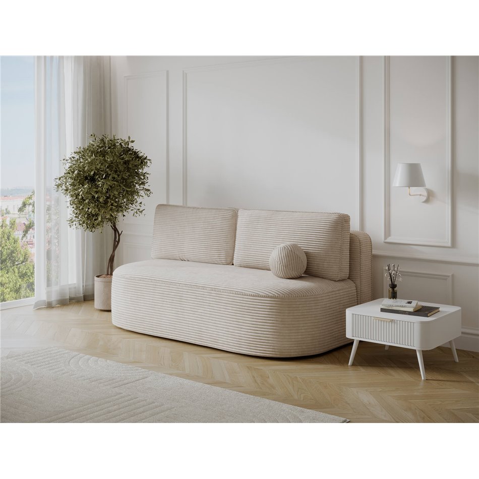 Sofa bed Eliana, sleeping function, Jarell 18, corduroy, beige, H93x193x96cm