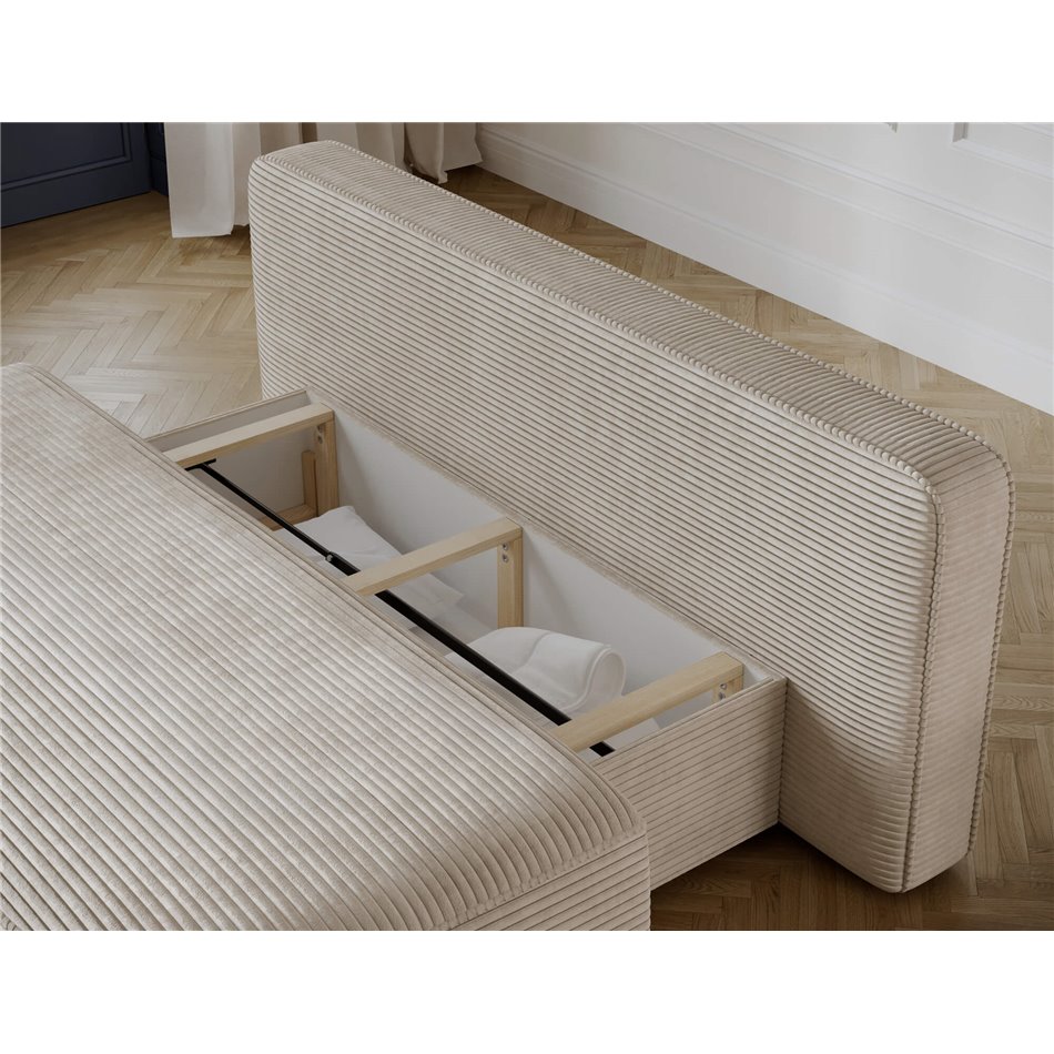 Sofa bed Eliana, sleeping function, Jarell 18, corduroy, beige, H93x193x96cm