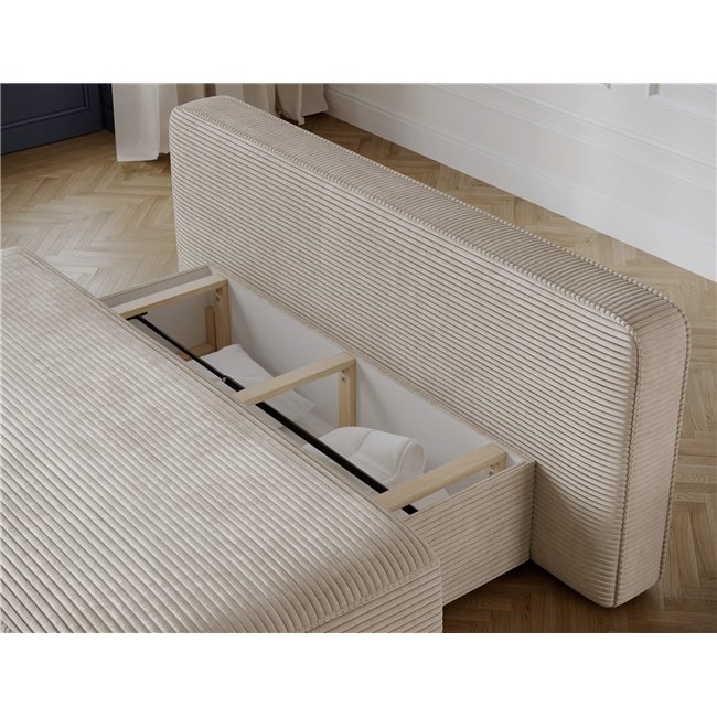 Sofa bed Eliana, sleeping function, Jarell 18, corduroy, beige, H93x193x96cm