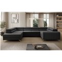 U-shaped sofa Eluis L, sleeping function, Sawana 14, black, H92x347x202cm