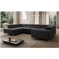 U-shaped sofa Eluis L, sleeping function, Sawana 14, black, H92x347x202cm